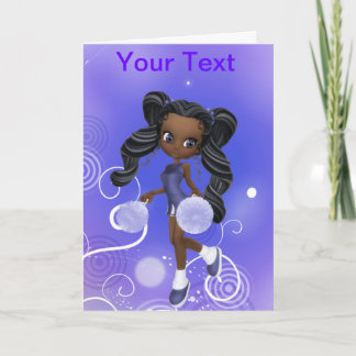 Jolie carte de voeux Pom-pom girl afro-américaine