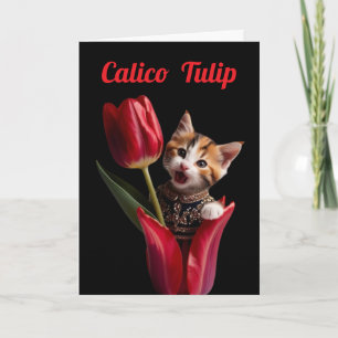 Jolie carte de vœux tulipe calico