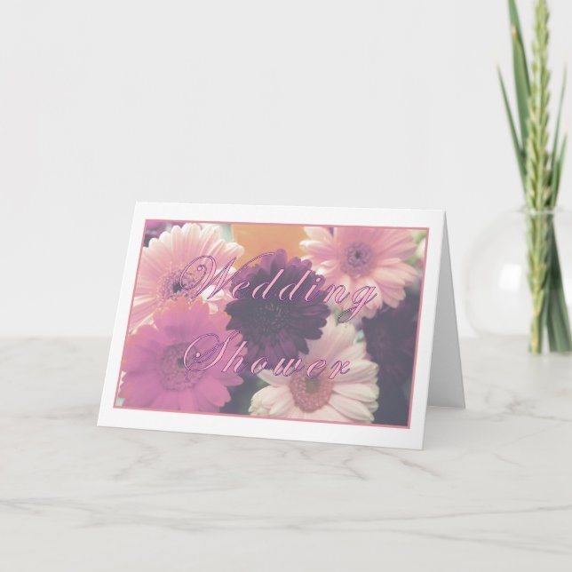 Jolie carte de voeux Wedding shower rose (Devant)