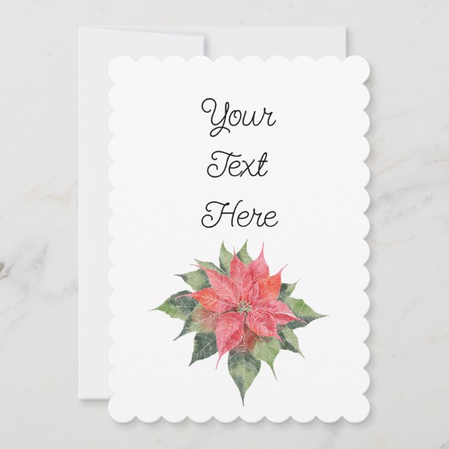 Jolie carte d'invitation Poinsettia (Devant)