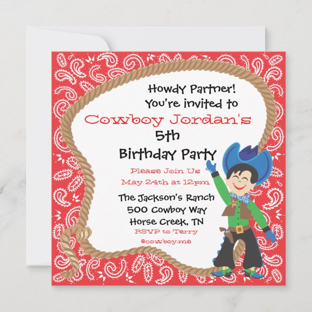Jolie carte d'invitation pour la fête d'anniversai (Devant)
