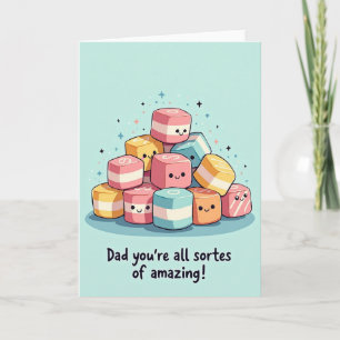 Jolie carte en forme de cube de bonbons pour la fê