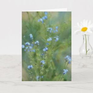 Jolie carte Fleur sauvage Art Note Fleurs Bleues