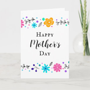 Jolie carte Floral moderne mère's Day Card