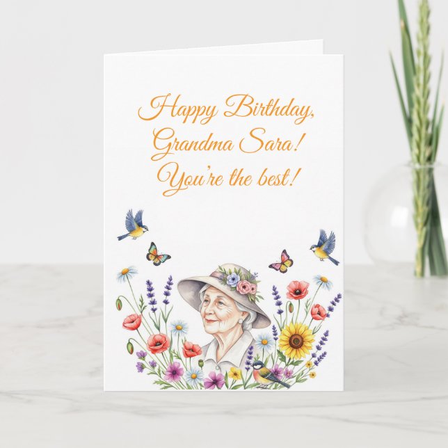 Jolie carte florale pour grand-mère (Devant)