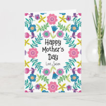 Jolie carte florale pour la fête des mères