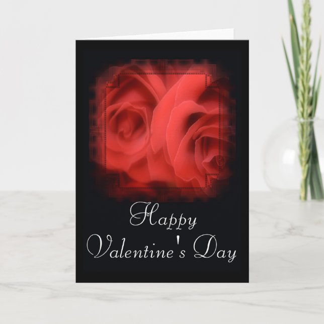 Jolie carte Heureuse Sainte-Valentin Red Roses 1 (Devant)