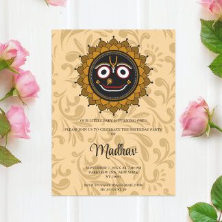 Jolie carte Krishna pour anniversaire - Art Krishn