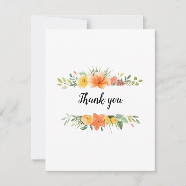 Jolie carte merci florale ou carte vierge plate qu (Devant)