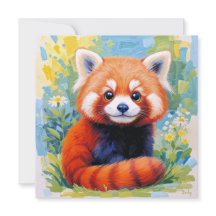 Jolie carte Panda Rouge.