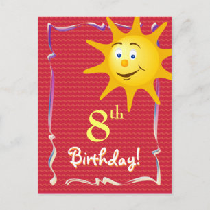Jolie carte postale Anniversaire avec soleil migno