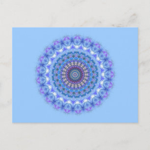 Jolie carte postale bleu Kaleidoscope Mandala
