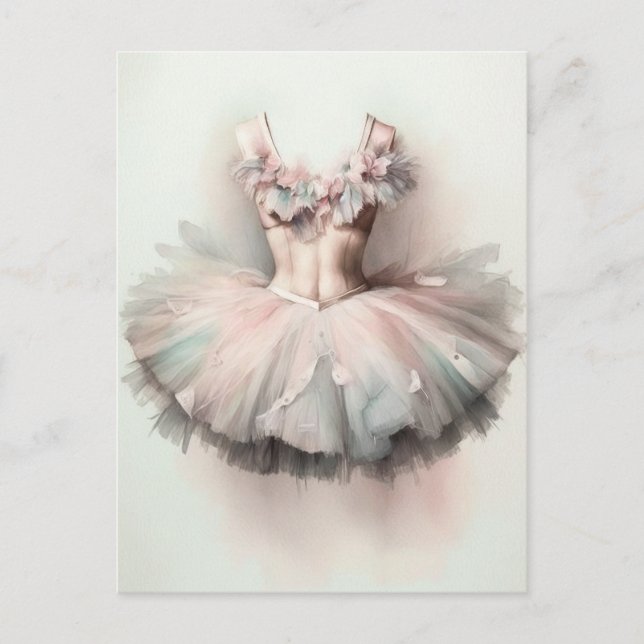 Jolie carte postale de robe de ballet (Devant)