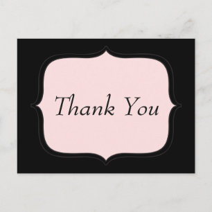 Jolie carte postale Merci rose et noir