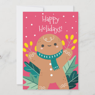 Jolie carte rétro de Noël au biscuit pain d'épice
