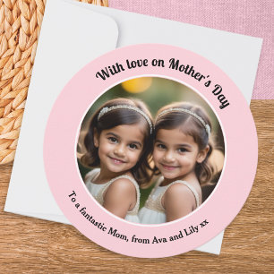 Jolie carte ronde personnalisée pour la fête des m