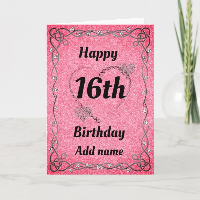 Jolie carte spéciale 16e anniversaire (Devant)