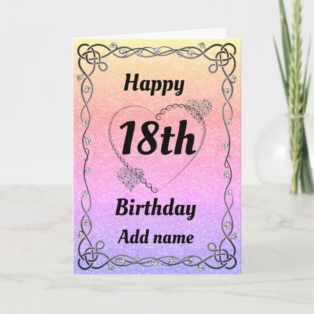 Jolie carte spéciale 18e anniversaire (Devant)