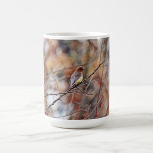 Jolie Cèdre cire Oiseau Photo Art Mug Cup