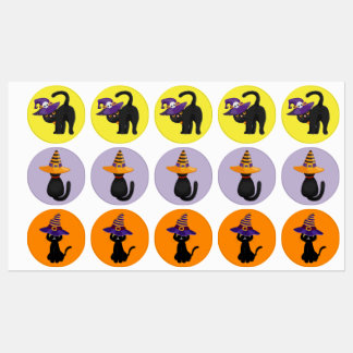 Jolie Chats Noirs Sorcières Stickers Casquette Set