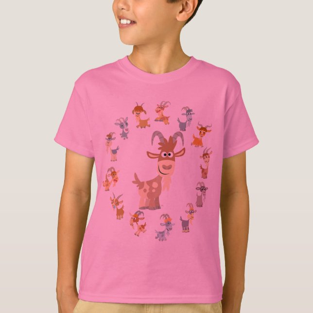 Jolie chèvre caricaturale Mandala T-shirt enfant (Devant)