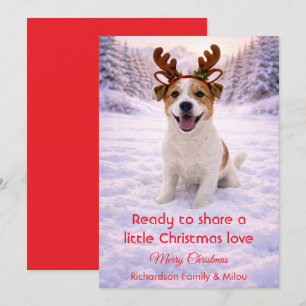 Jolie Chien avec Citation Tendre de Noël Carte de
