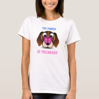 Jolie chiot et papillon amitié Mesdames T-shirt