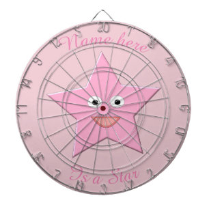 Jolie Cible de flechettes personnalisée Rose Star