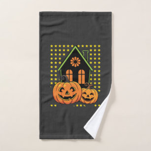 Jolie citrouille d'Halloween maison hantée étoile