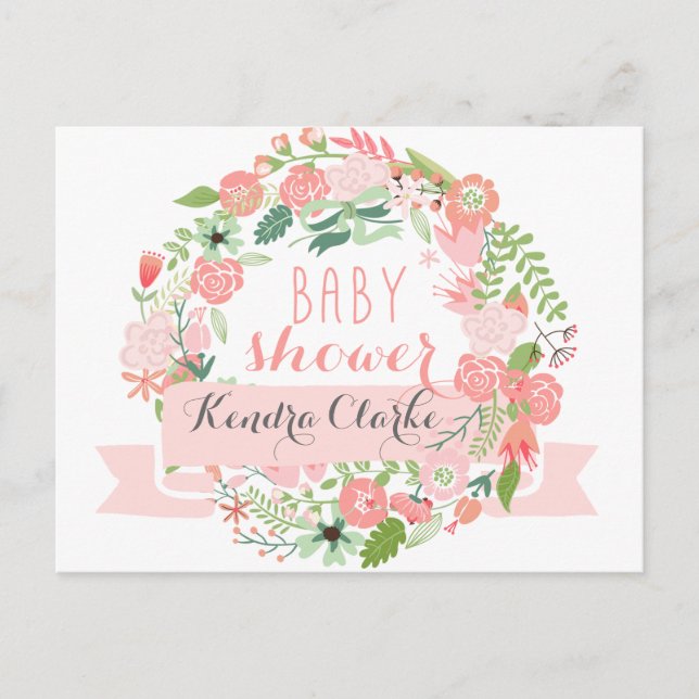 JOLIE COUCHE FLORALE | INVITATION BABY SHOWER (Devant)