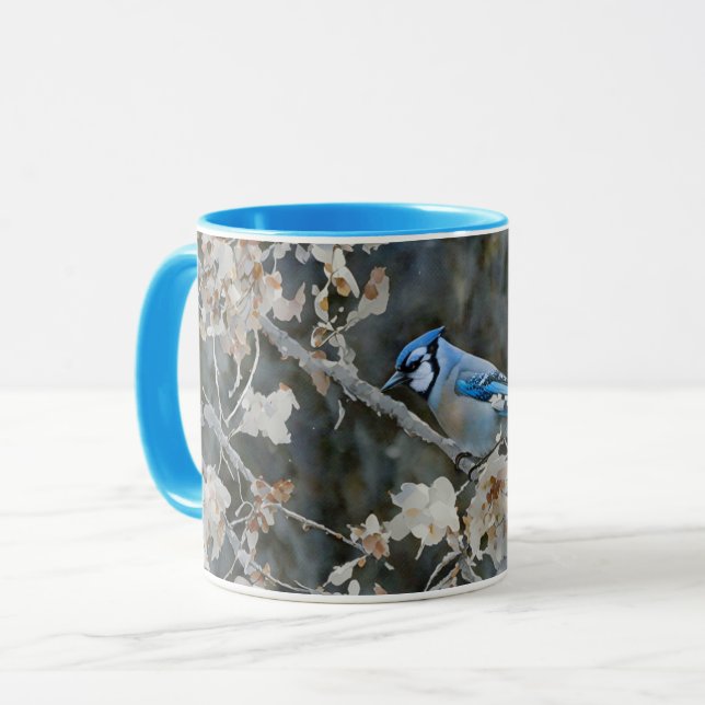 Jolie Coupe Blue Jay Bird Mug (Devant gauche)