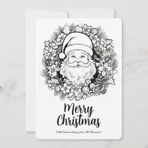 Jolie couronne de Noël du Père Noël Carte de vacan