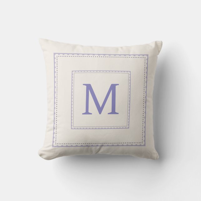 Jolie Coussin de Lancement Monogrammé Lavande (Recto)