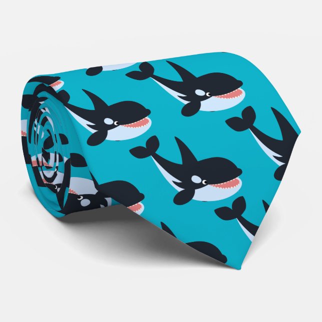 Jolie Cravate Cartoon Killer Whale (Roulé)