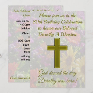 JOLIE CROIX D'OR 80E ANNIVERSAIRE INVITATION