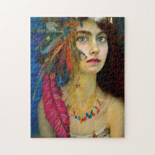 JOLIE DAME INDIENNE DRESS ART JIGSAW PUZZLE