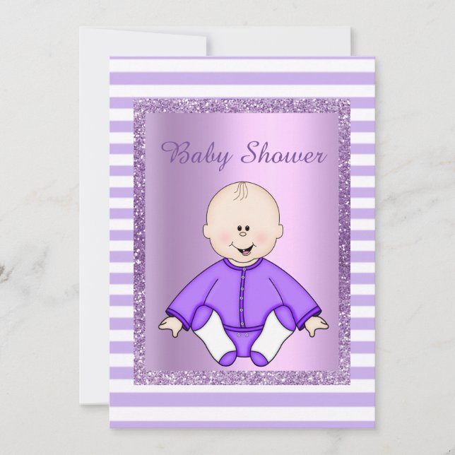 JOLIE DANS DEUX TONE ANGEL BABY SHOWER INVITATION  (Devant)