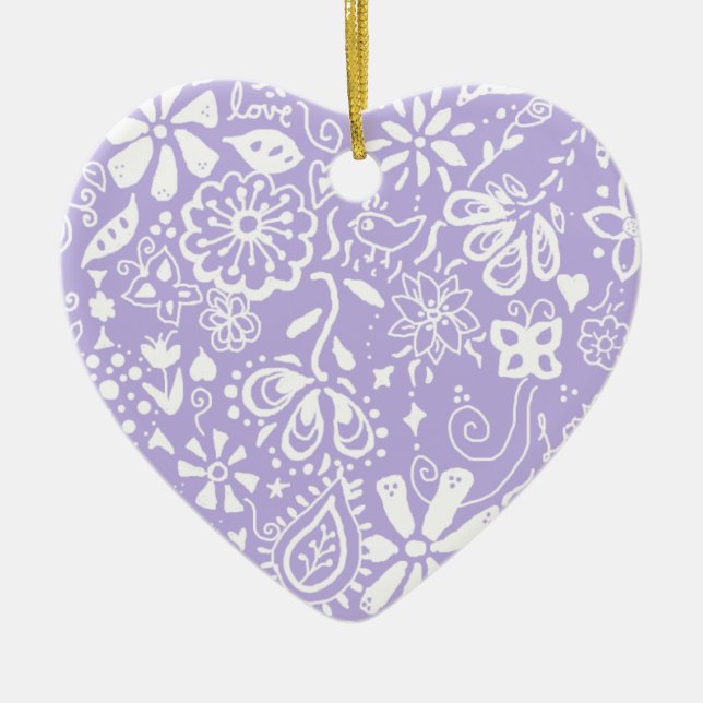 Jolie décoration de l'ornement du coeur pourpre (Devant)
