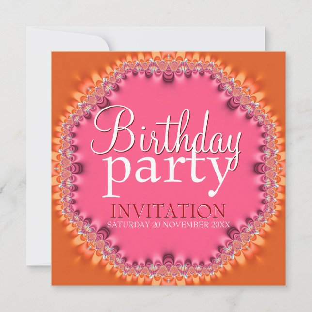 Jolie dentelle rose Orange Invitations (Devant)