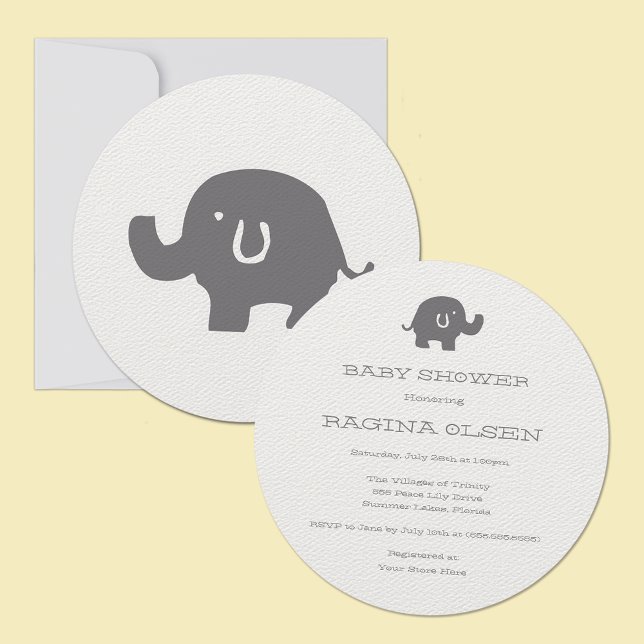 Jolie Eléphant Douche bébé Invitations (Créateur téléchargé)