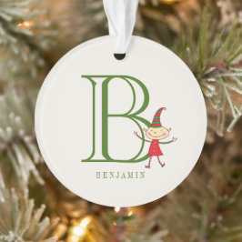 Jolie Elfe de Noël Monogramme Photo de vacances po