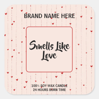 Jolie étiquette de bougie de la Saint-Valentin ave