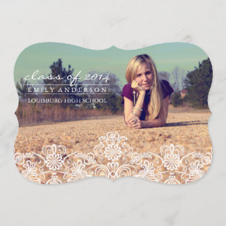 Jolie faire-part de graduation dentelle