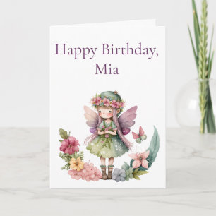 Jolie Fairy Garden Girls Carte d'anniversaire