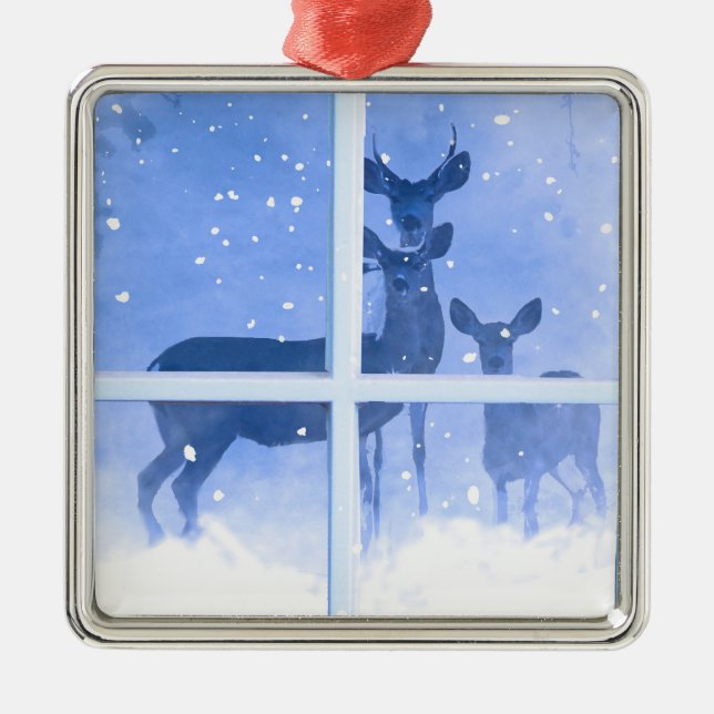 Jolie famille de cerfs Ornement de Noël (Devant)