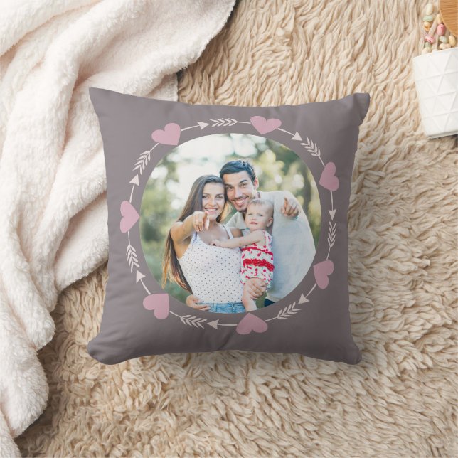 Jolie FAMILLE Moderne Photo Jeu Oreiller (Couverture)