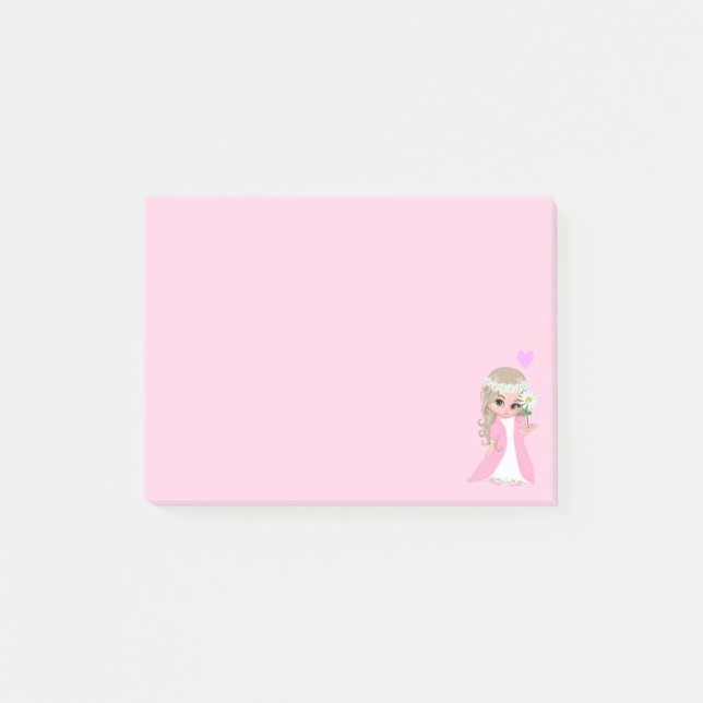 Jolie fée sur des notes Post-it roses (Devant)