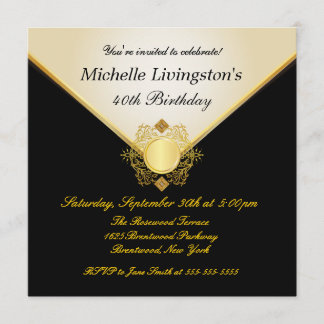 Jolie femme noire d'or ivoire Invitations d'annive