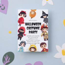 Jolie fête costumée Halloween Invitation pour les