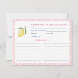 Jolie Fête des mariées de citrons rose Carte Recet